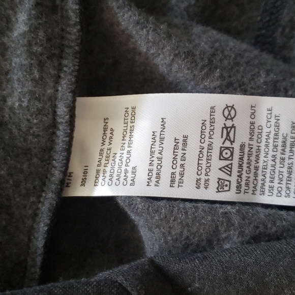 Eddie Bauer Camp Fleece Wrap Cardigan - Picture 9 of 12